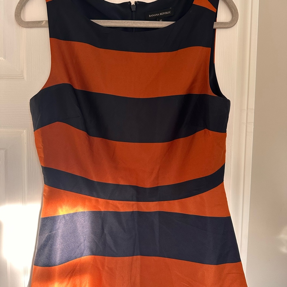 Banana Republic Orange and Black Striped Blouse